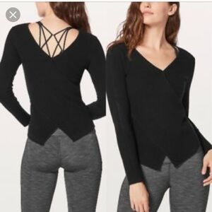 Lululemon 6 NWT black cashmere sweater wrap it bak